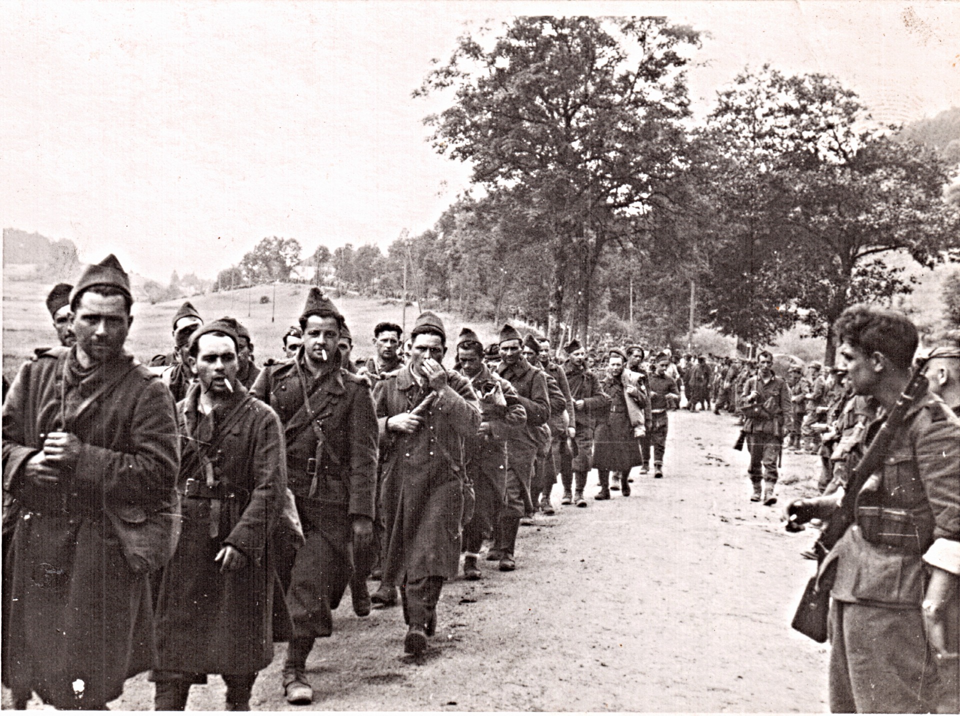 1940 - Colonne de prisonniers de guerre français (collection privée, Henri Noguéro)